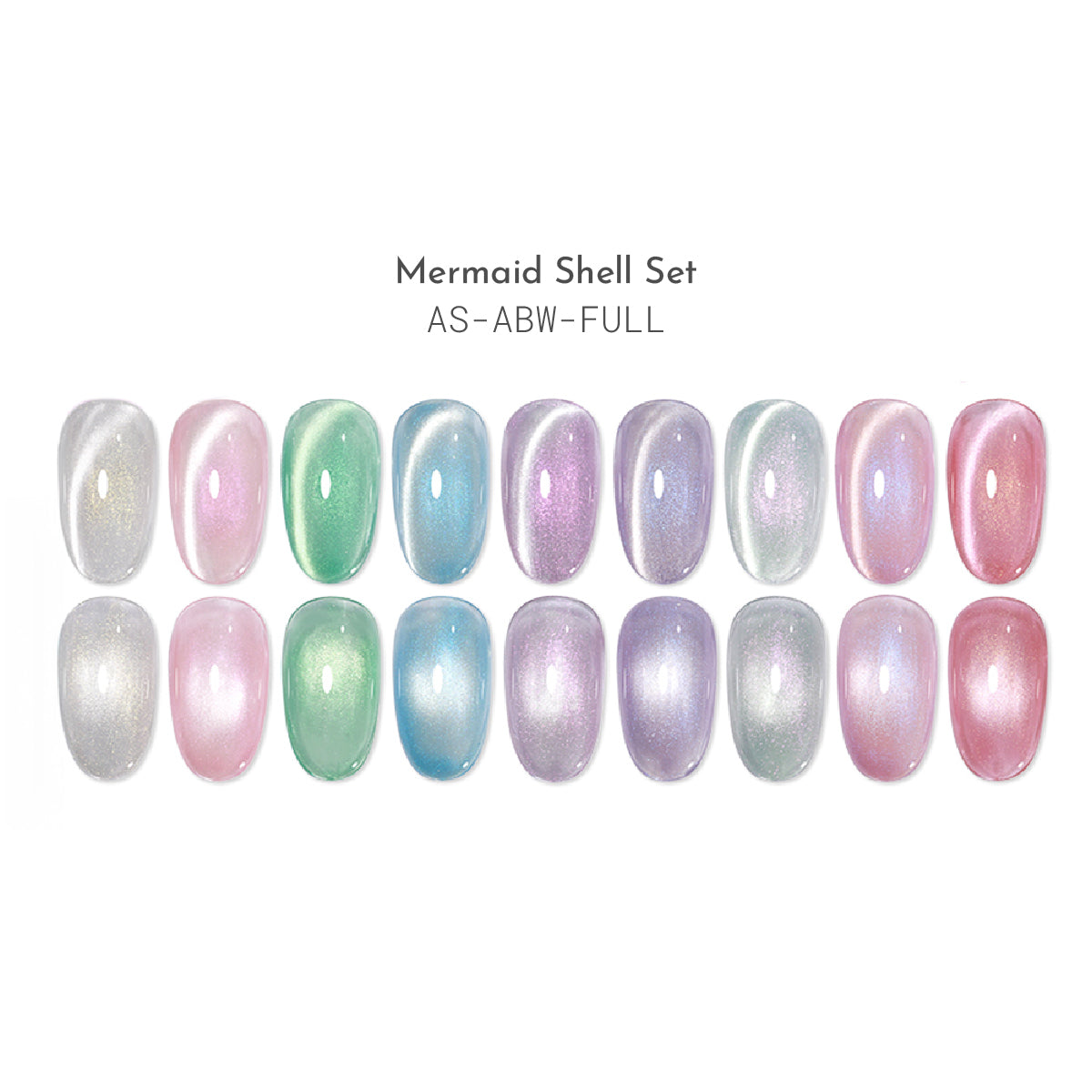 Mermaid Shell Glass Bead Cat Eye Gel Polish / 9 Colours.