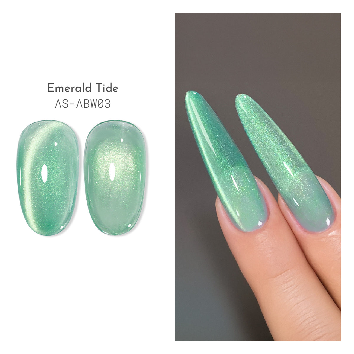 Mermaid Shell Glass Bead Cat Eye Gel Polish / 9 Colours.