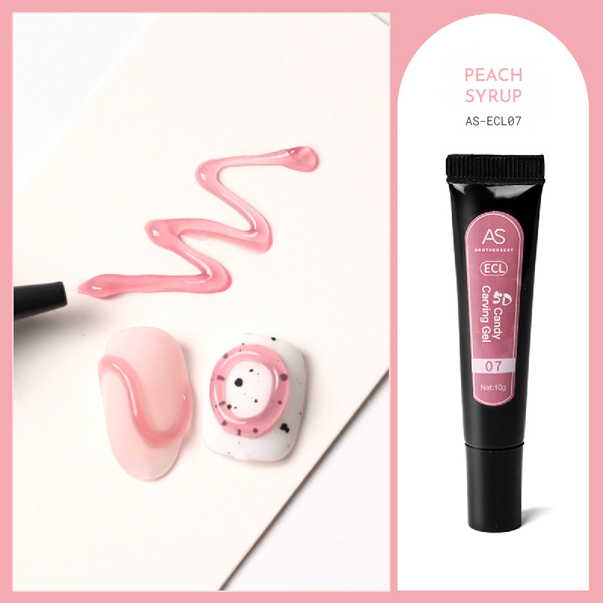 Anothersexy 3D gel polish in Peach Syrup colour ECL07