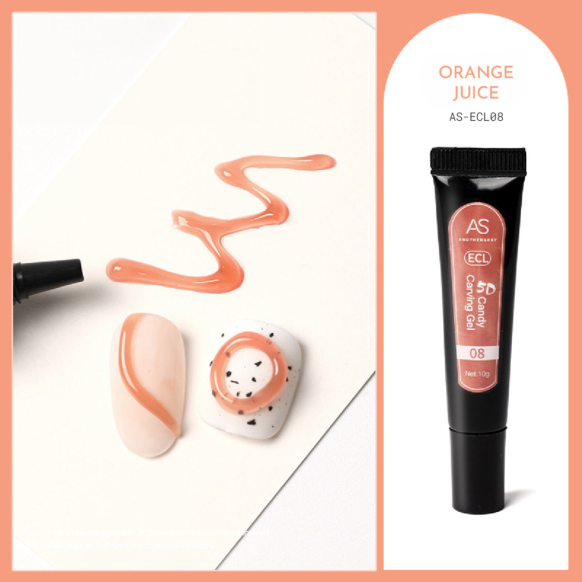 Anothersexy 3D gel polish in Orange Juice colour ECL08