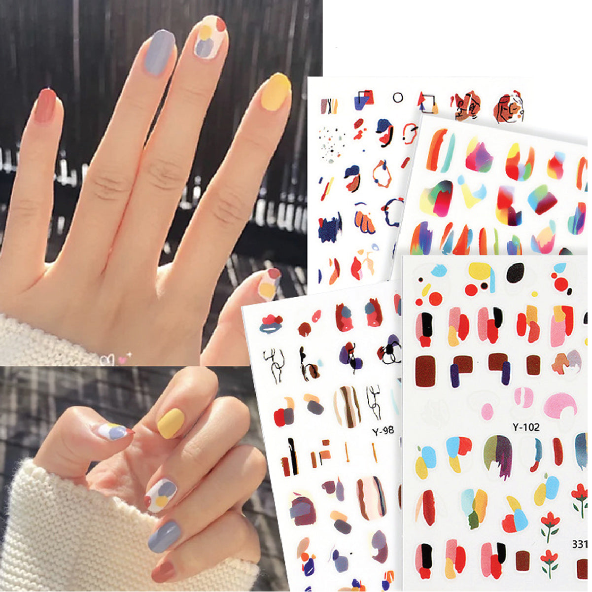 Abstract Nail Decals Bundle Cover