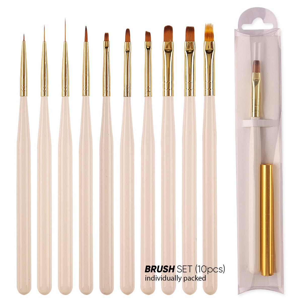Nail Art Tools Cream Brush set