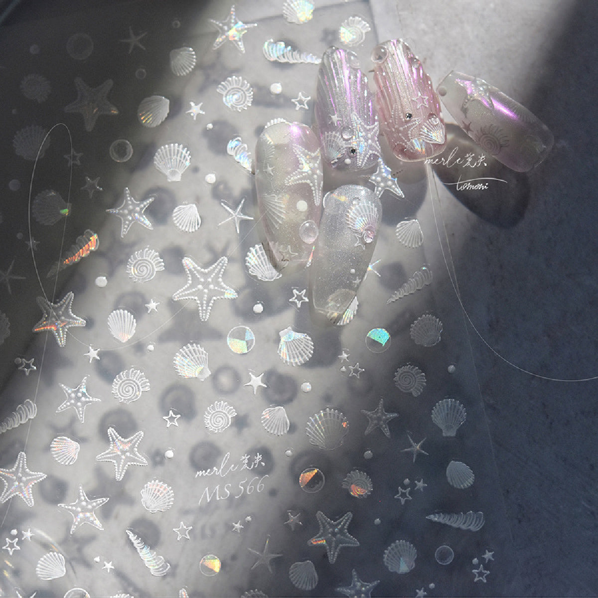 Cosmic Ocean Pearlescent Nail Art Stickers