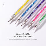 Crystals Dual-Sided Brush with Dotting Tool/ Set of 5