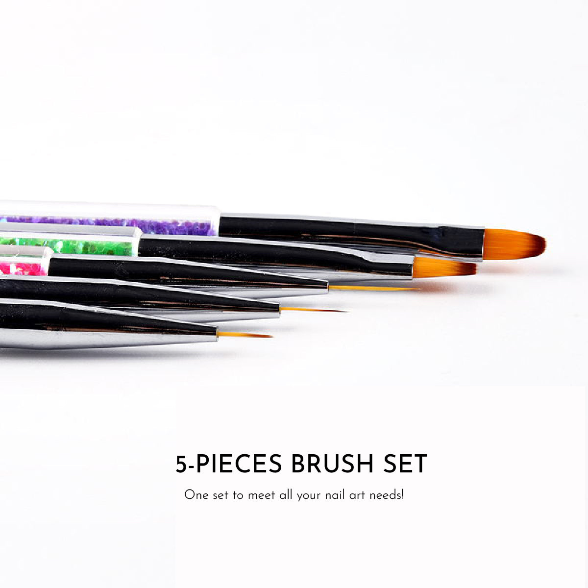 Crystals Dual-Sided Brush with Dotting Tool/ Set of 5
