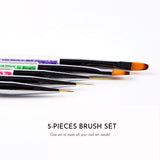 Crystals Dual-Sided Brush with Dotting Tool/ Set of 5