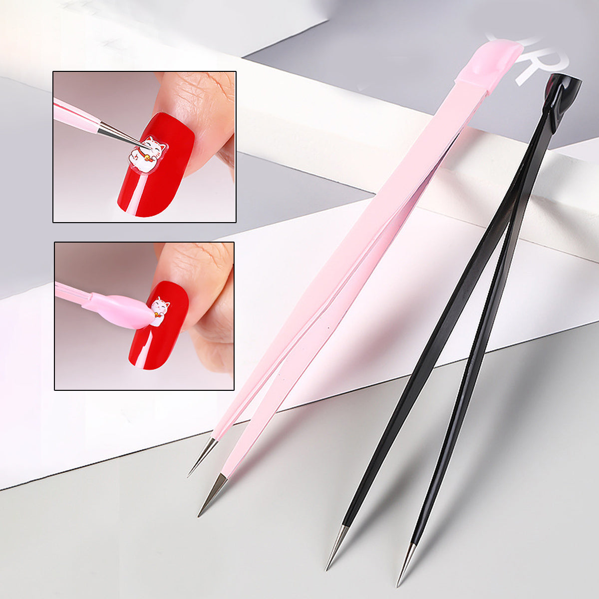 Dual-End Nail Art Tweezers Cover