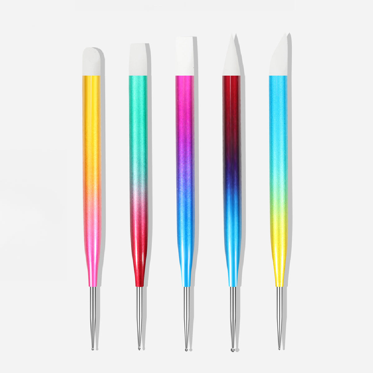 Gradient Dual-ended Silicone Pen & Dotting Tool Set/ 5pcs