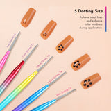 Gradient Dual-ended Silicone Pen & Dotting Tool Set/ 5pcs