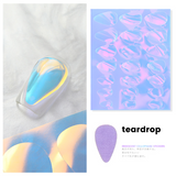 Teardrop Iridescent Cellophane Nail Stickers