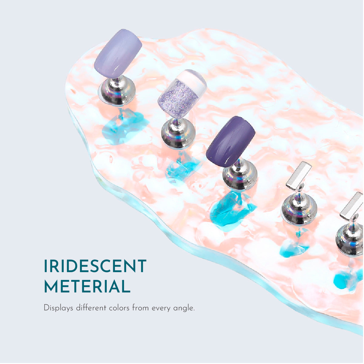 Iridiscent Icy Acrylic Press On Nails Display Stand