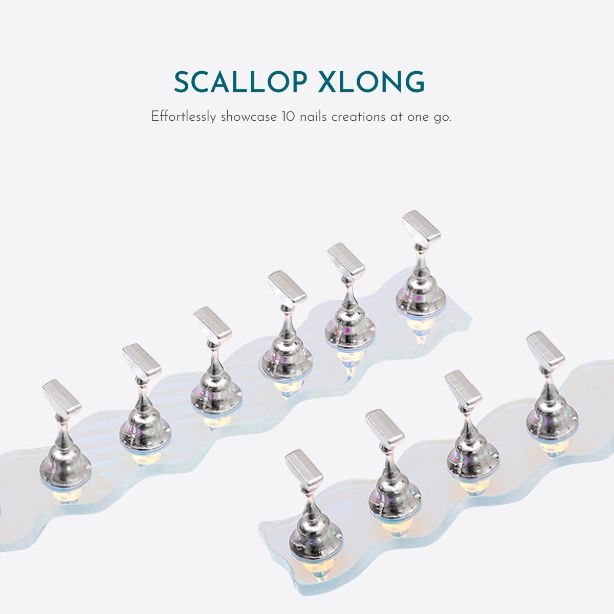 Iridiscent Icy Acrylic Press On Nails Display Stand