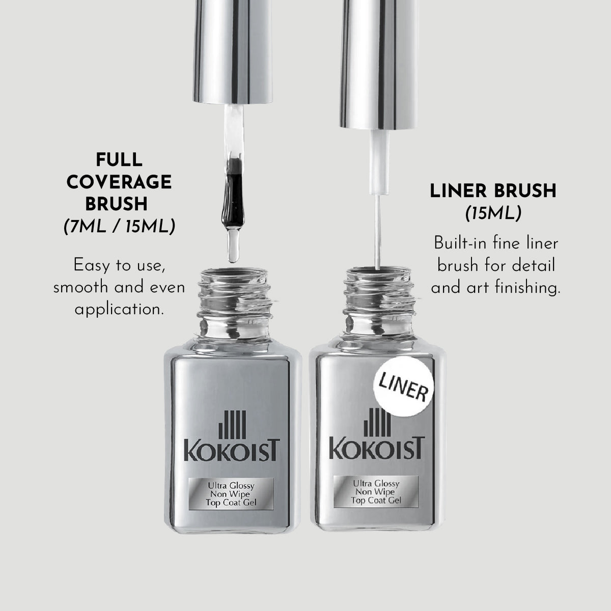 KOKOIST Ultra Glossy Non-wipe Top Coat Gel