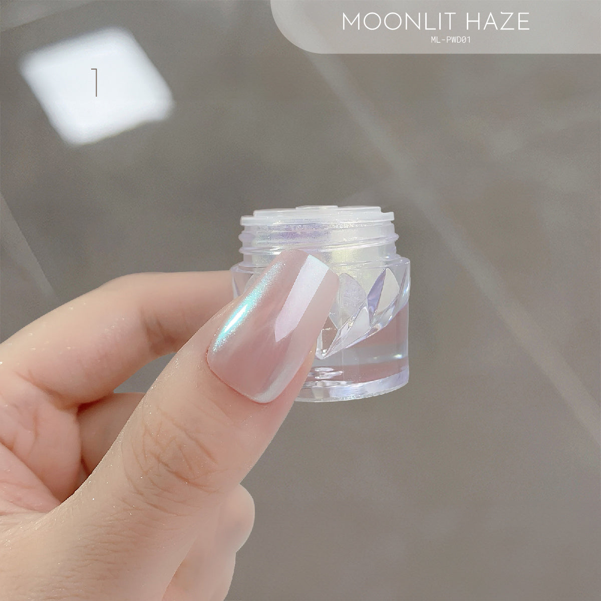 Nail Deco Moonlight Chrome Powder Listing in Moonlit Haze colour PWD01