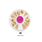 Mix Gold Metal Nail Art Studs in Floral Gold 02