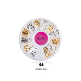 Mix Gold Metal Nail Art Studs in Frames Mix 04