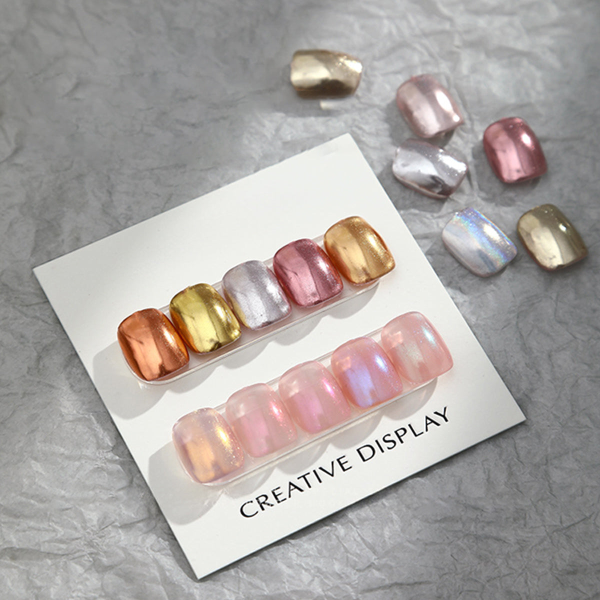 6-in-1 Mini Compact Chrome Nail Powder Palette