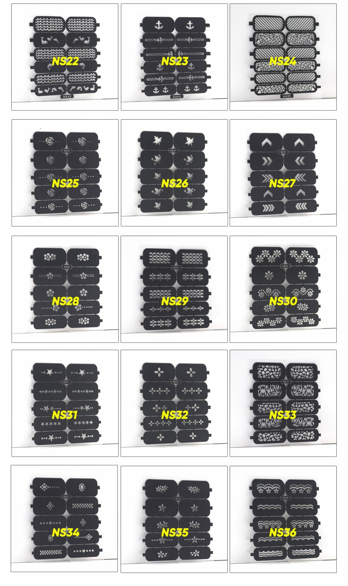 Nail Stencil Stickers Vinyl NS Series 2