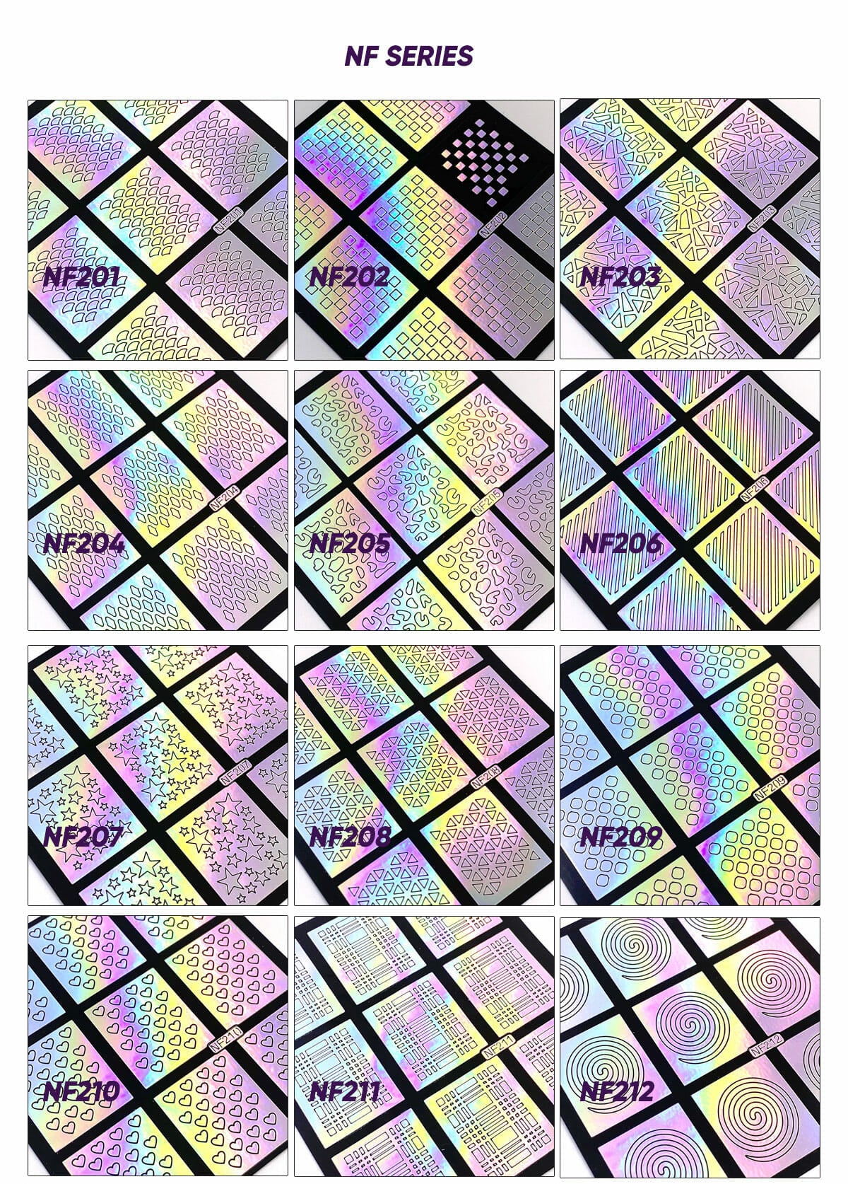 Nail Stencil Stickers Vinyl NF Series 1