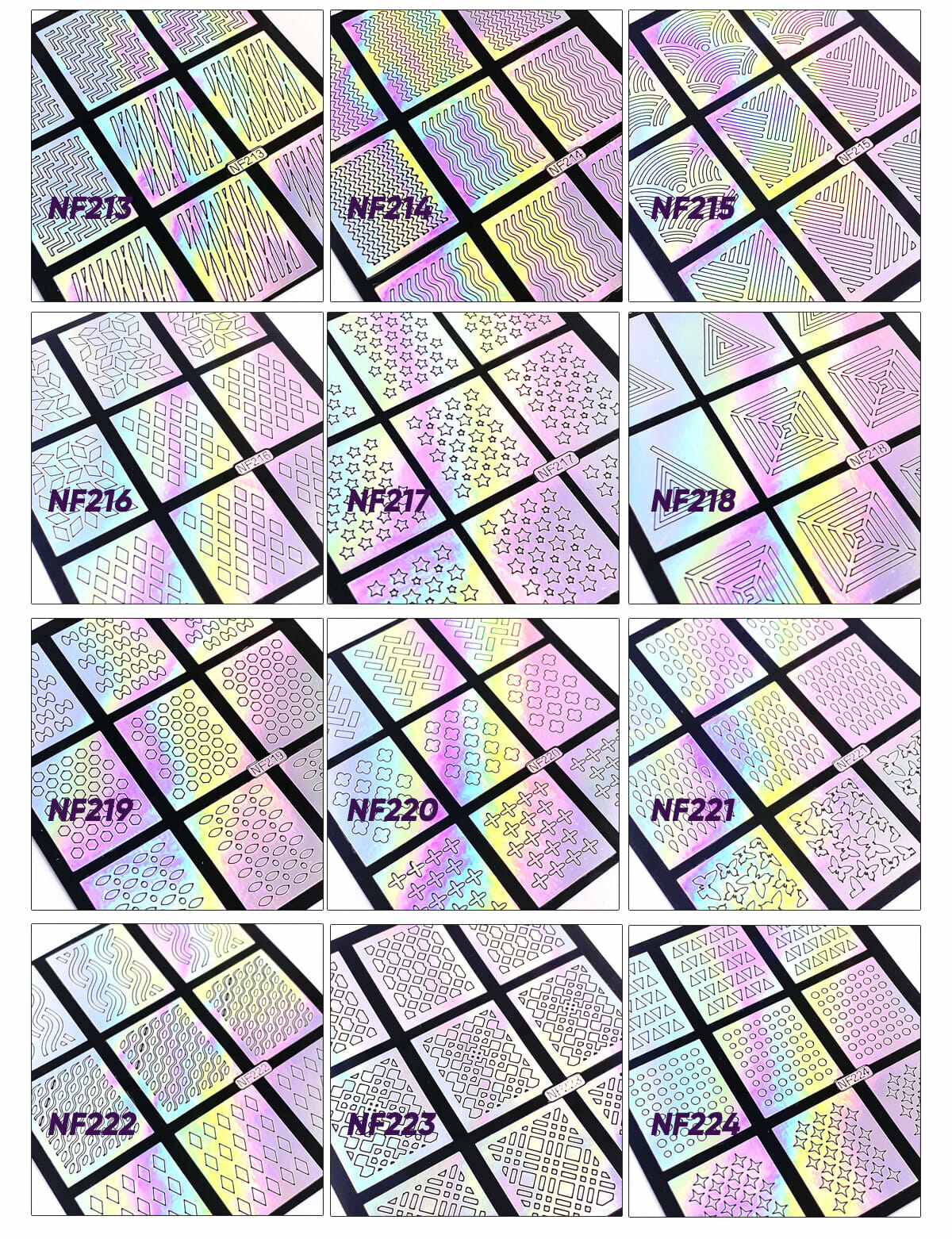 Nail Stencil Stickers Vinyl NF Series 1
