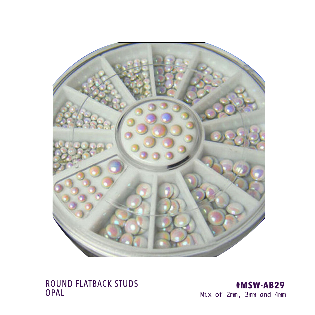 Nail Art Decos, MSW-AB29 Metal Studs Wheel