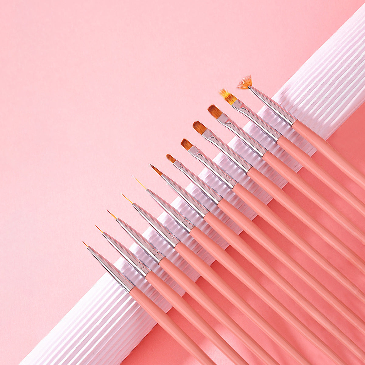 Nail Art Tools12 pcs Pink Brush set