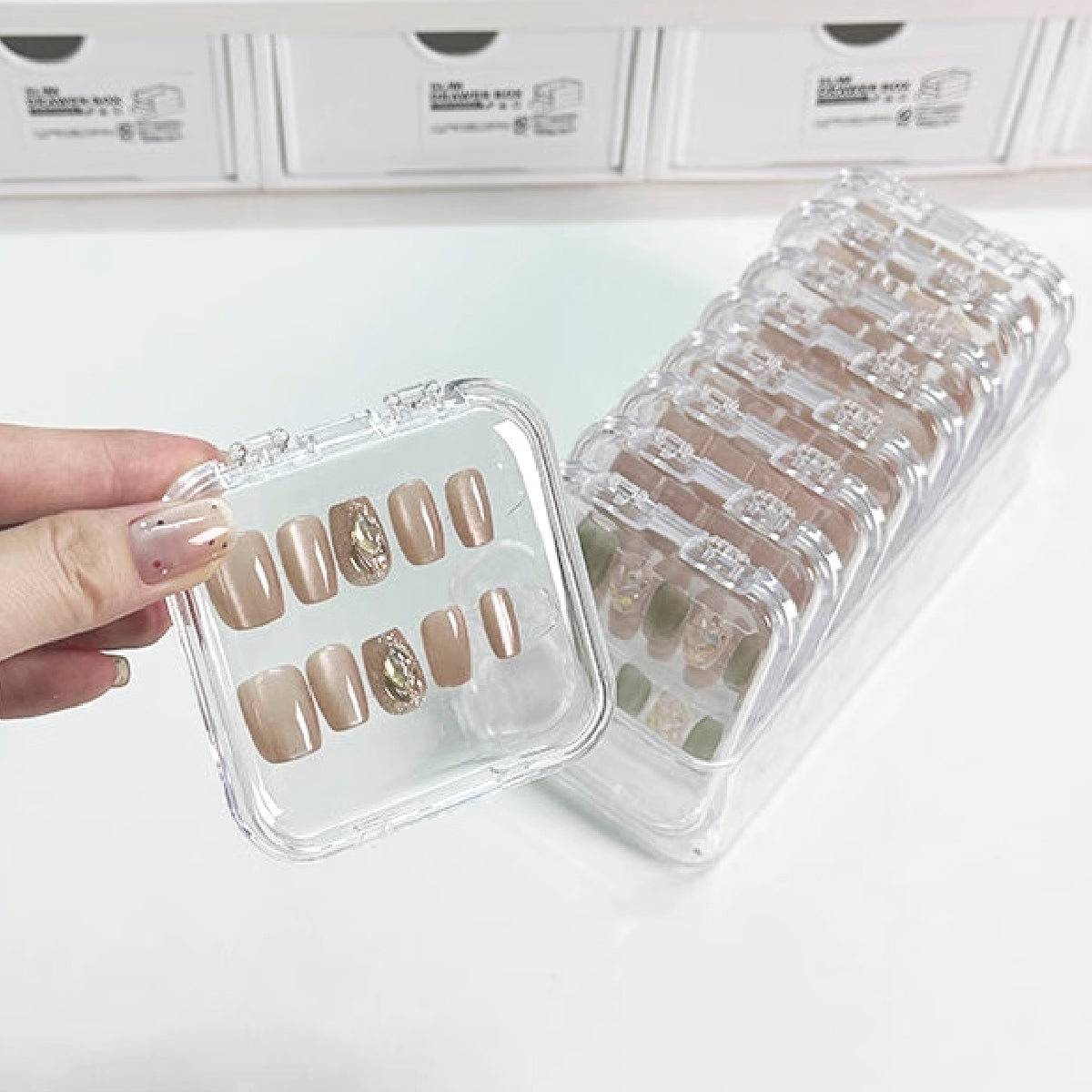 Press On Nails Transparent Storage Box Packaging