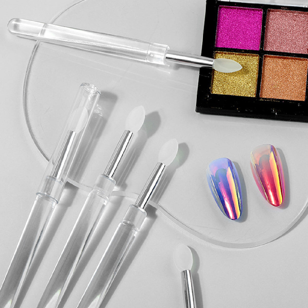 Nail Art Tools Silicon Chrome Powder Applicator Listing 5