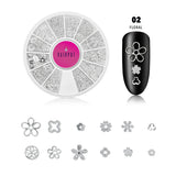 Mix Silver Metal Nail Art Studs in Floral