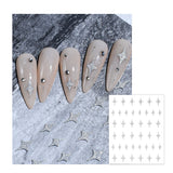 Silver Refractive Glitter Nail Stickers/ Bundle of 6