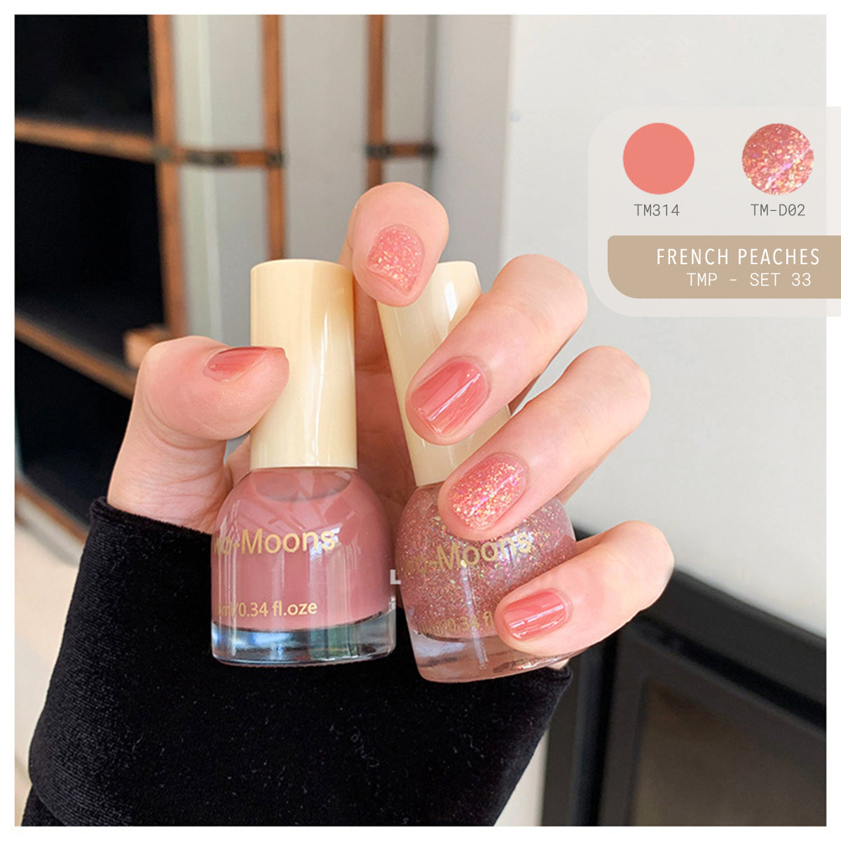 Two Moons Nail Polish Oil Pairs TMP Set33 French Peaches