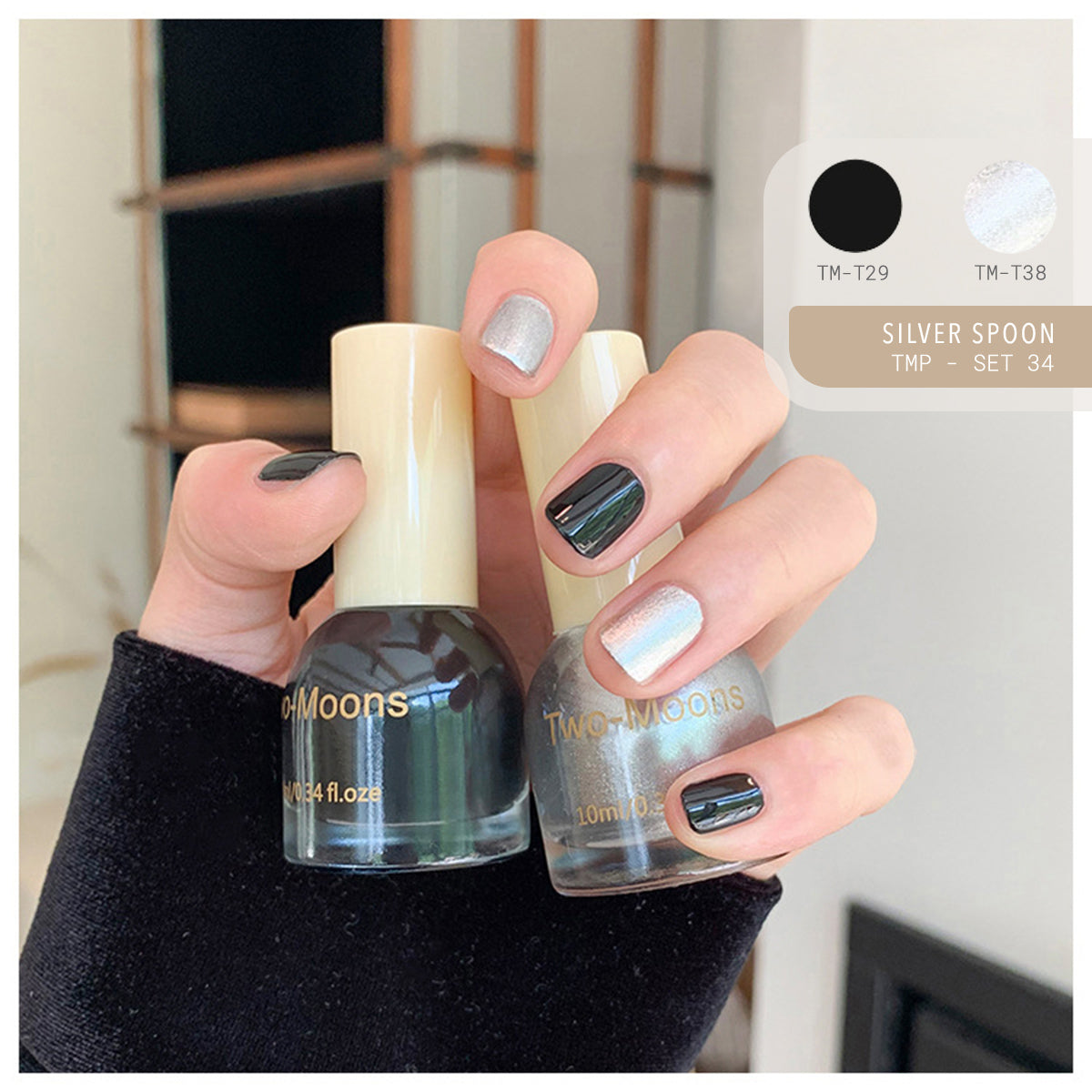 Two Moons Nail Polish Oil Pairs TMP Set34 Silver Spoon