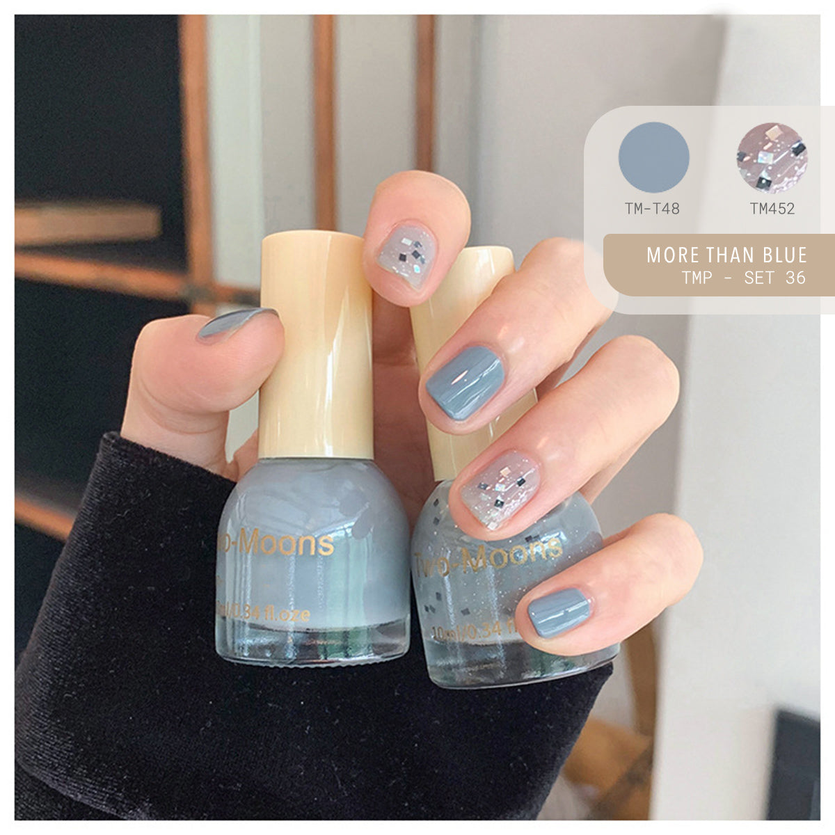 Two Moons Nail Polish Oil Pairs TMP Set36 More Than Blue