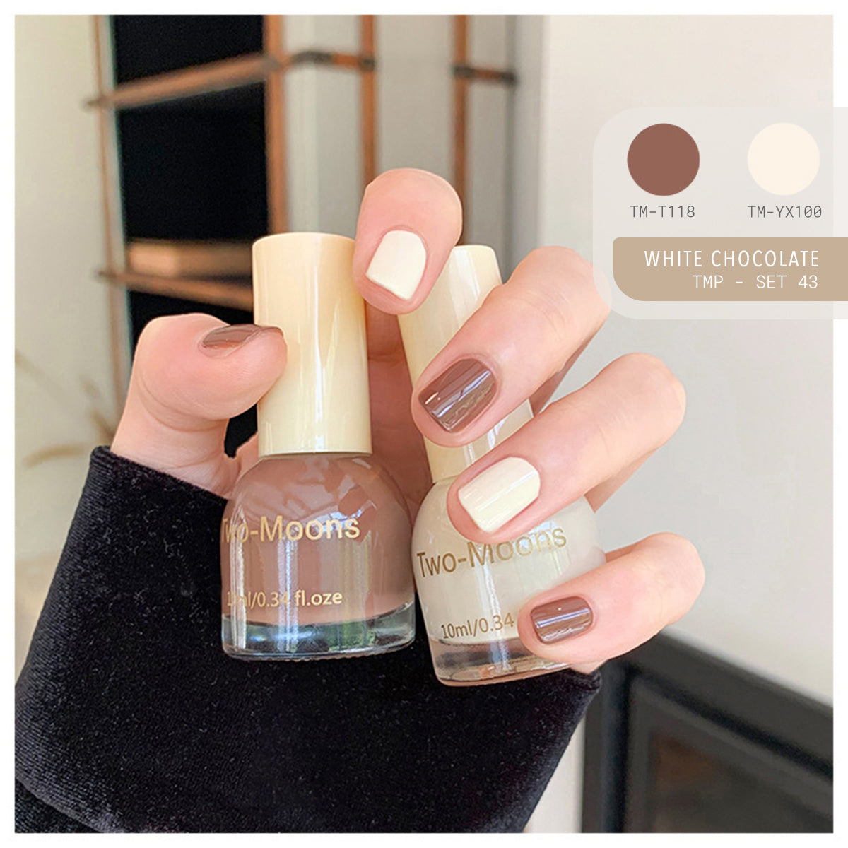 Two Moons Nail Polish Oil Pairs TMP Set43 White Chocolate