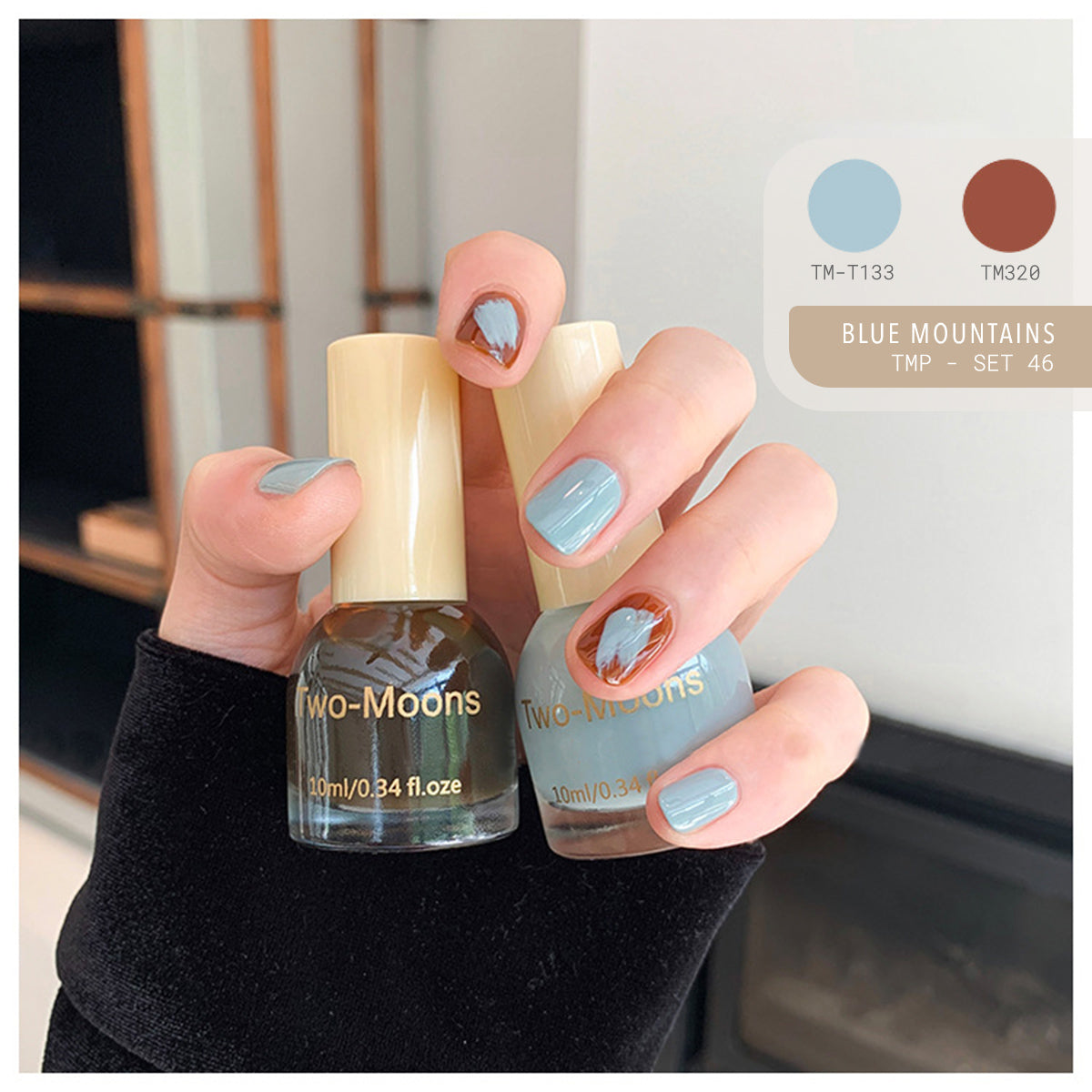 Two Moons Nail Polish Oil Pairs TMP Set46 Blue Mountains