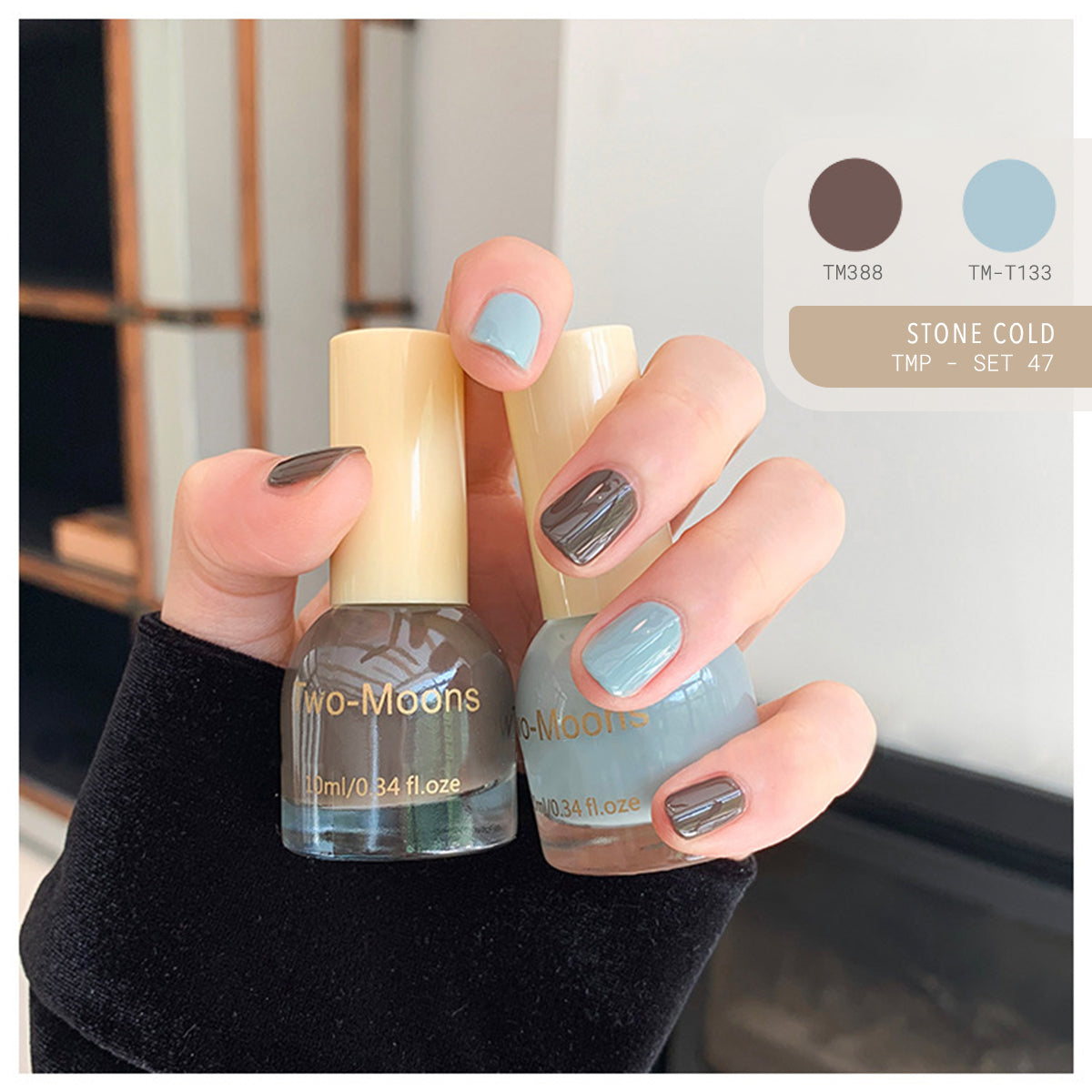 Two Moons Nail Polish Oil Pairs TMP Set47 Stone Cold