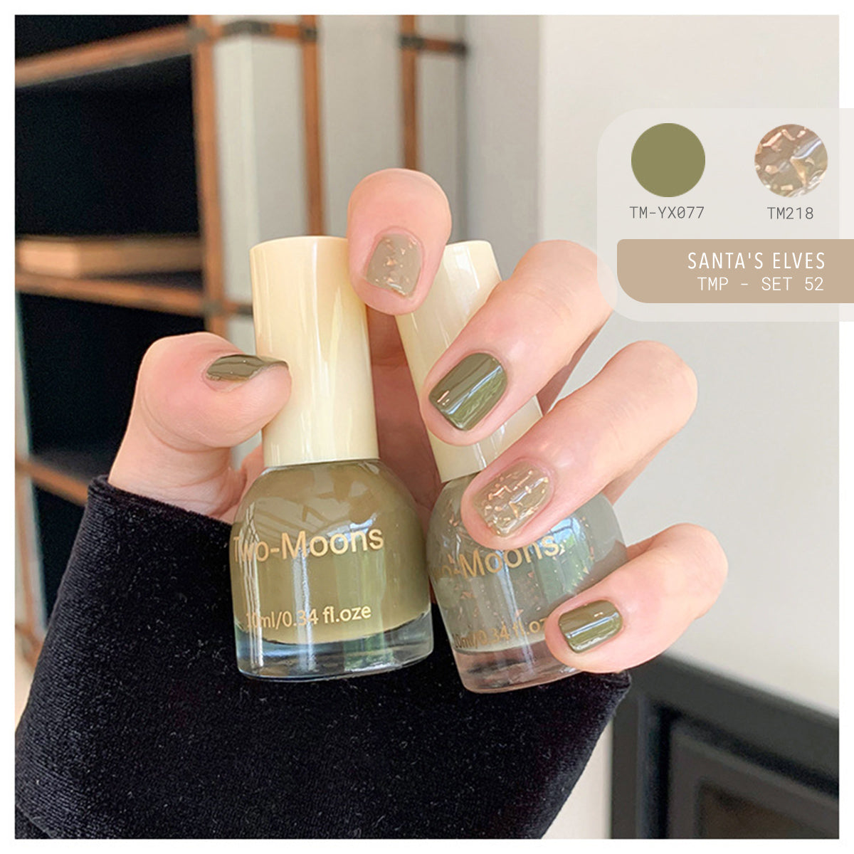 Two Moons Nail Polish Oil Pairs TMP Set52 Santa's Elves