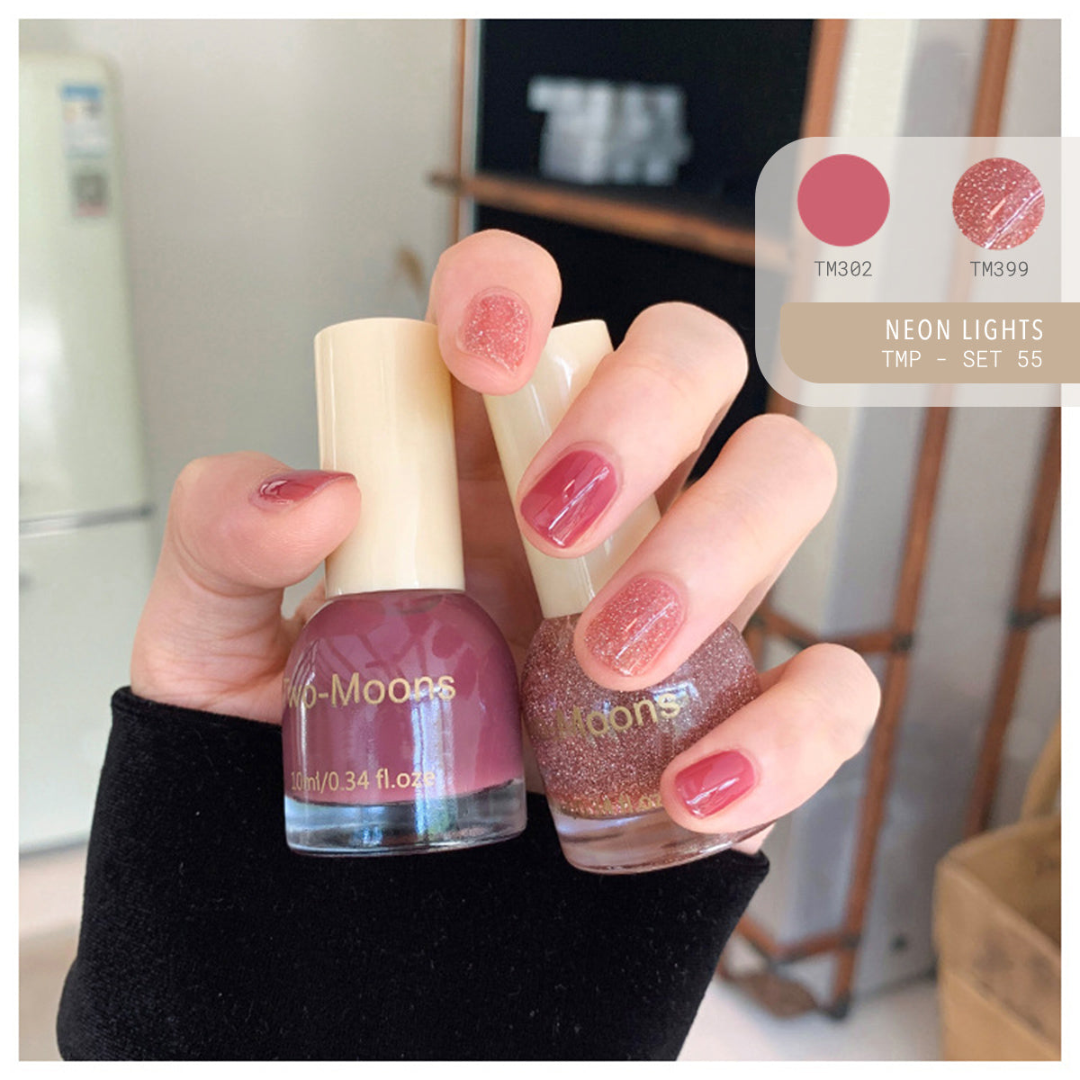 Two Moons Nail Polish Oil Pairs TMP Set55 Neon Lights