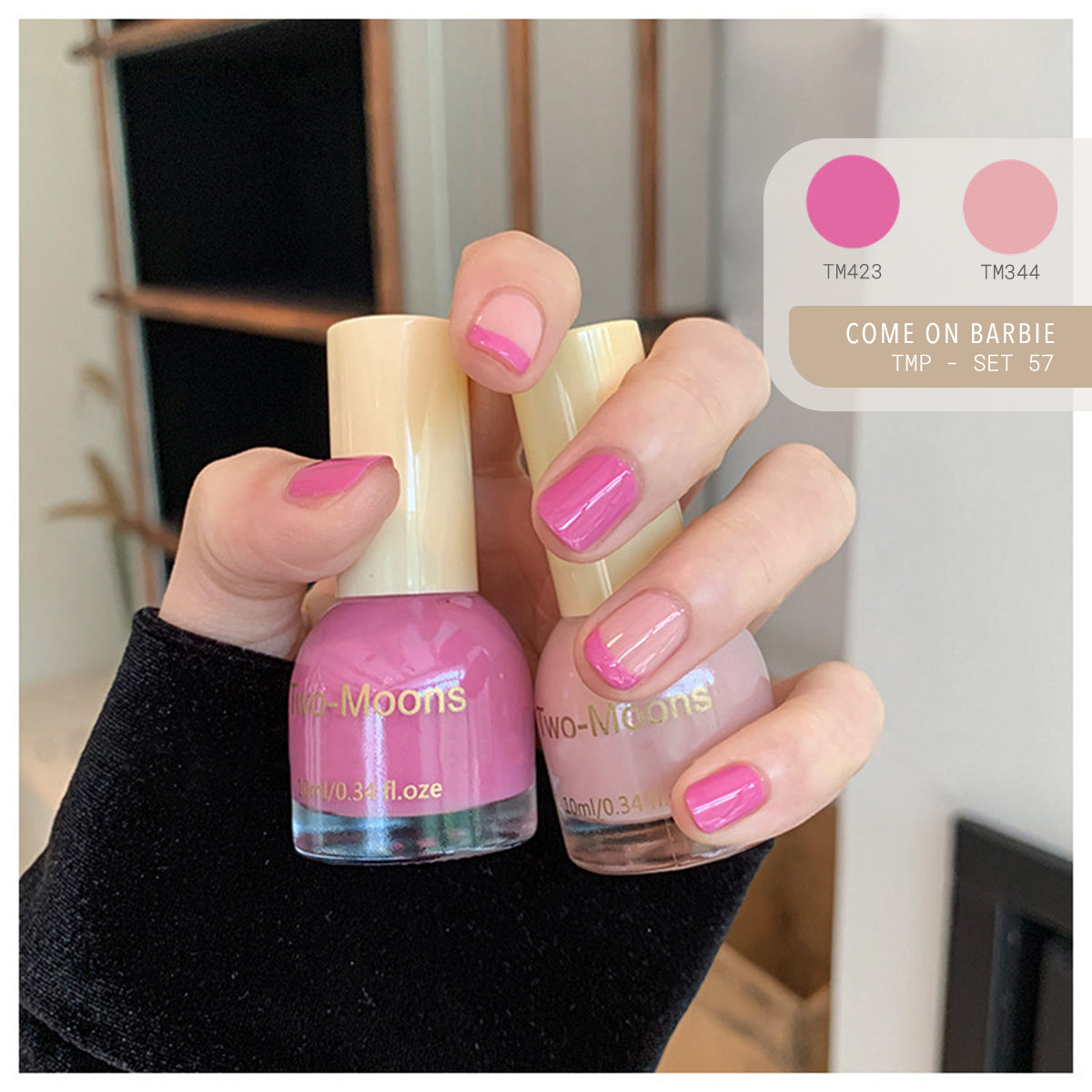 Two Moons Nail Polish Oil Pairs TMP Set57 Come On Barbie
