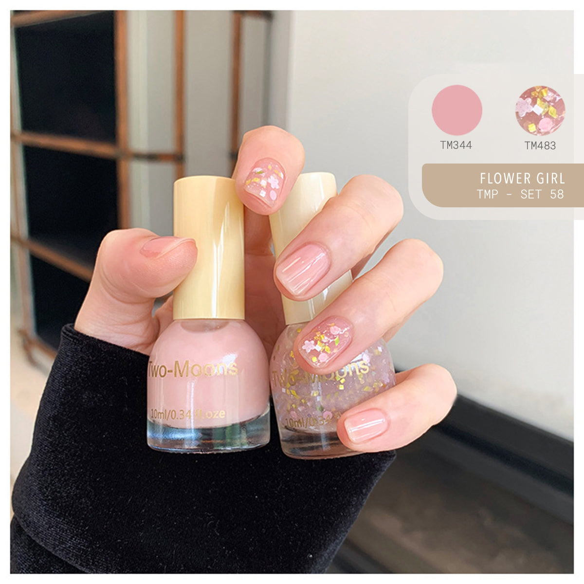 Two Moons Nail Polish Oil Pairs TMP Set58 Flower Girl