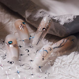 Y2K Cyber Chrome Nail Art Stickers