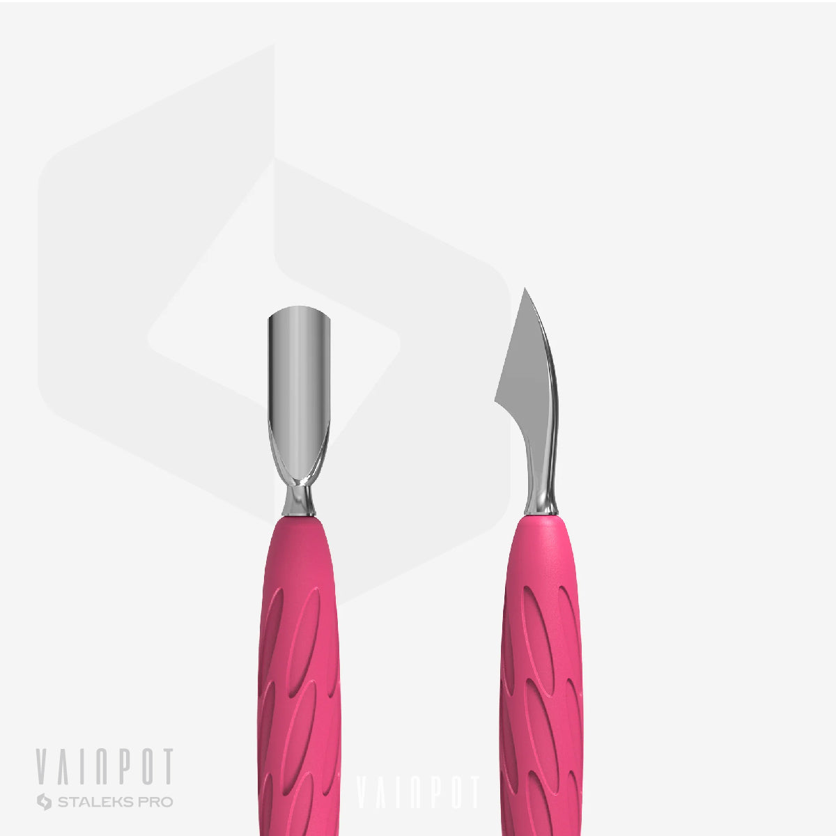 Manicure Pusher Gummy with Silicone Handle UNIQ 10 TYPE 3 (Rounded Narrow Pusher and Cleaner)