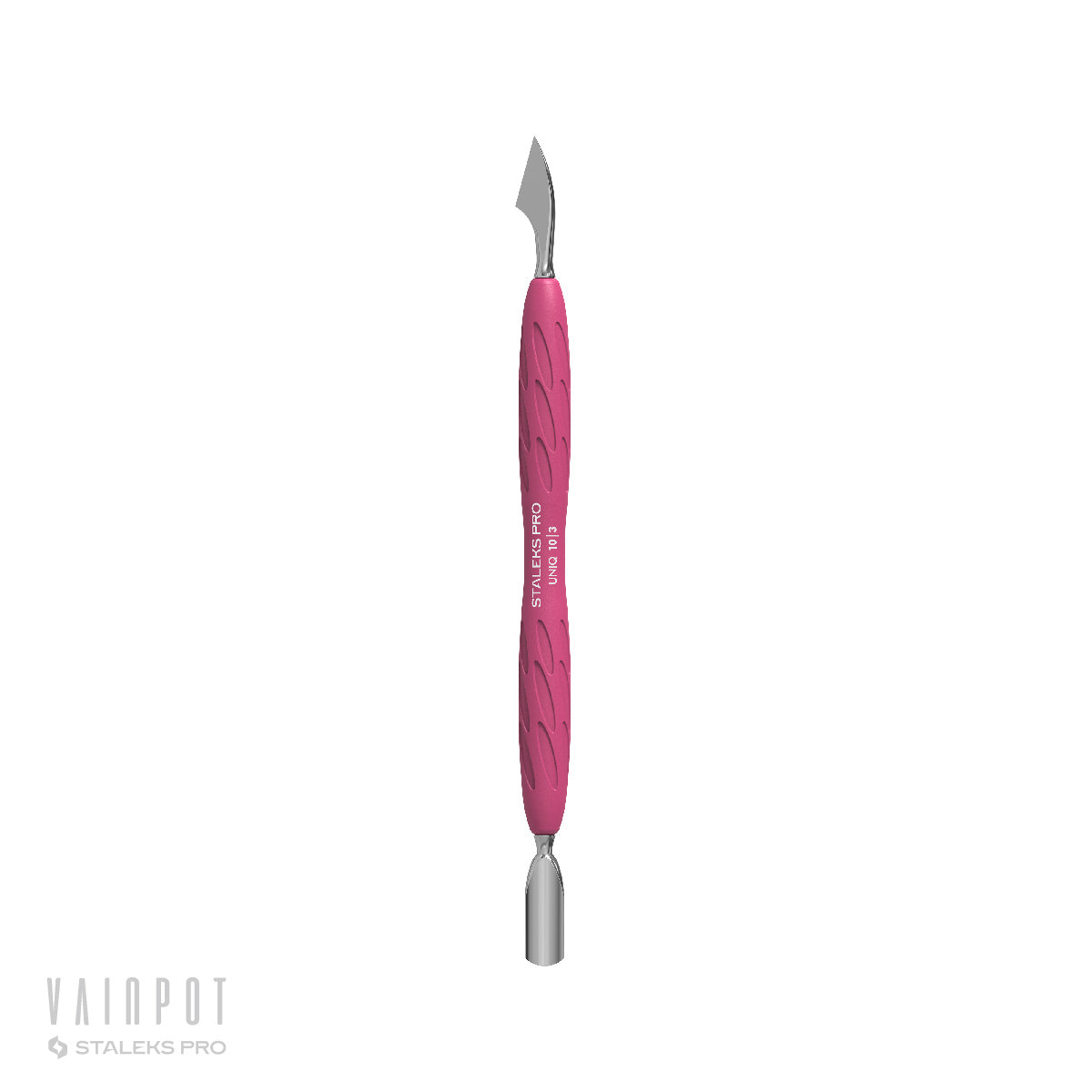 Manicure Pusher Gummy with Silicone Handle UNIQ 10 TYPE 3 (Rounded Narrow Pusher and Cleaner)