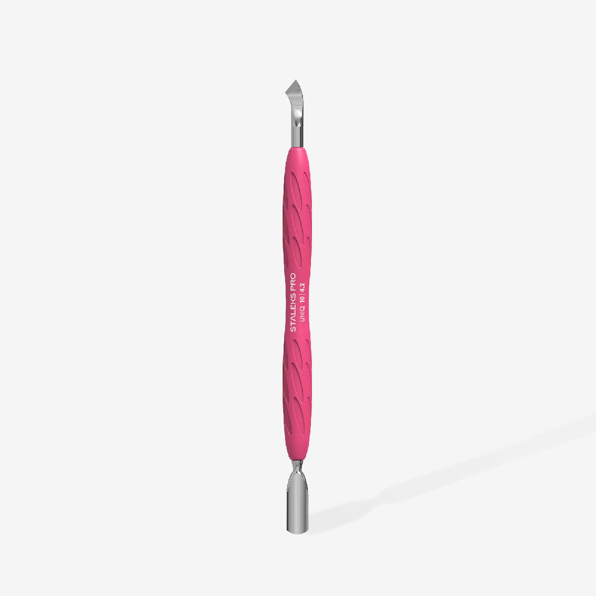 Manicure Pusher Gummy with Silicone Handle UNIQ 10 TYPE 4.2 (Rounded Narrow Pusher and Bent Blade)