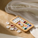 Wooden Painters Mixing Palette / 24 Wells