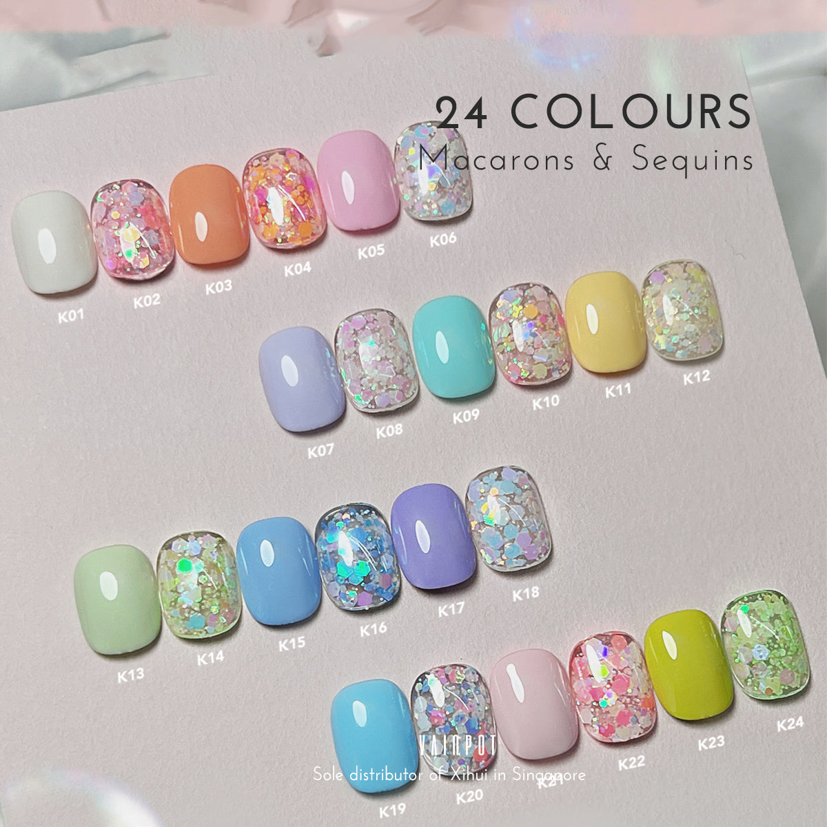 Xi Hui Donut Macaron Sequins Pot Gel Polish A5