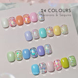 Xi Hui Donut Macaron Sequins Pot Gel Polish A5