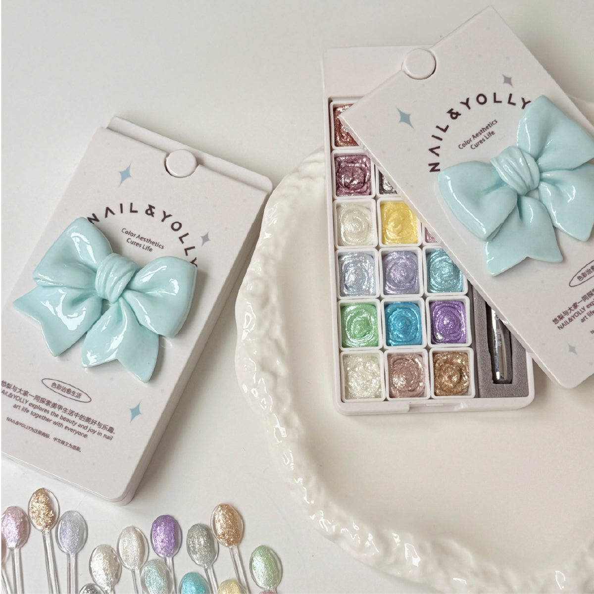NAIL & YOLLY Frappuccino Shimmer Pearl Gel Palette / 18 Colours