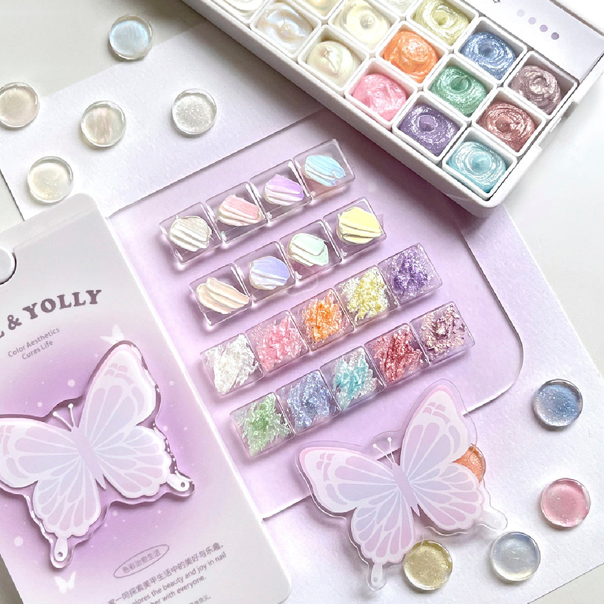 Nail & Yolly Luminous Glow Texture Gel Palette / 18 Colours