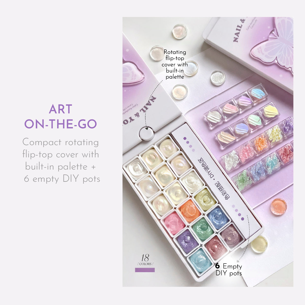 Nail & Yolly Luminous Glow Texture Gel Palette / 18 Colours
